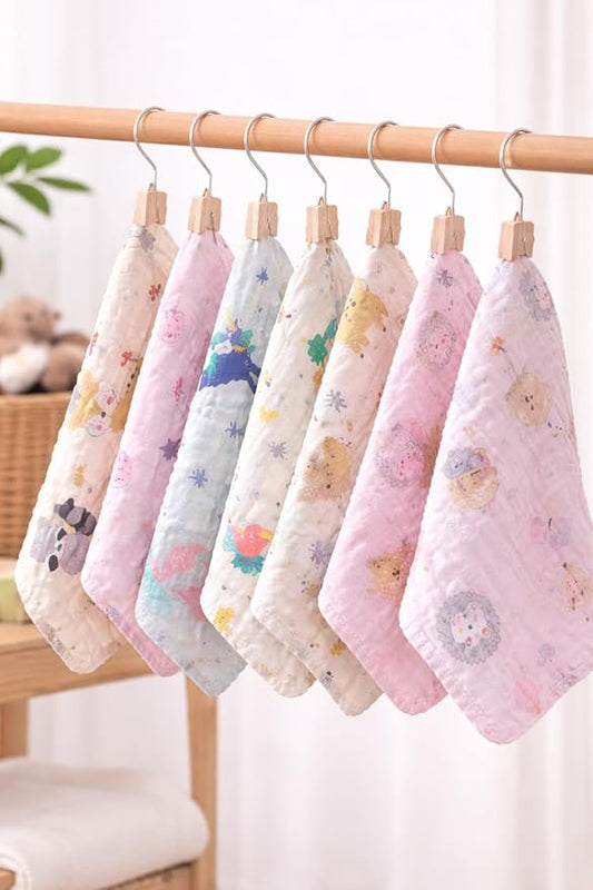 Baby Muslin Cotton Handkerchief – Ultra Soft & Breathable Reusable Wipe Cloth | 25 x 25 cm | Pack of 2