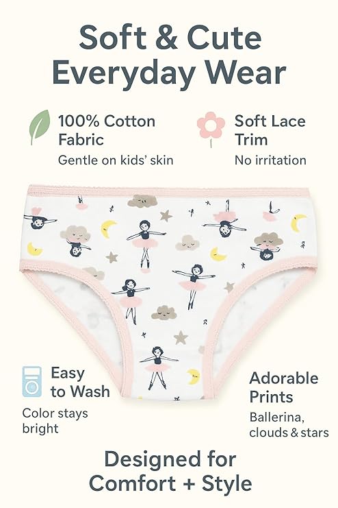 Stylish Women’s Panties with Stars, Moons & Clouds Pattern – WooAttire Cotton Lingerie