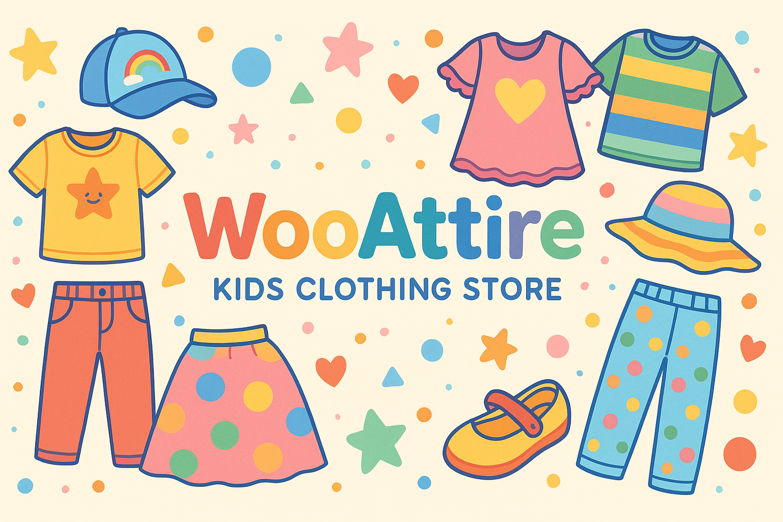 I have a website for kids attire with the name of wooattire. I need banner for my website home pane.