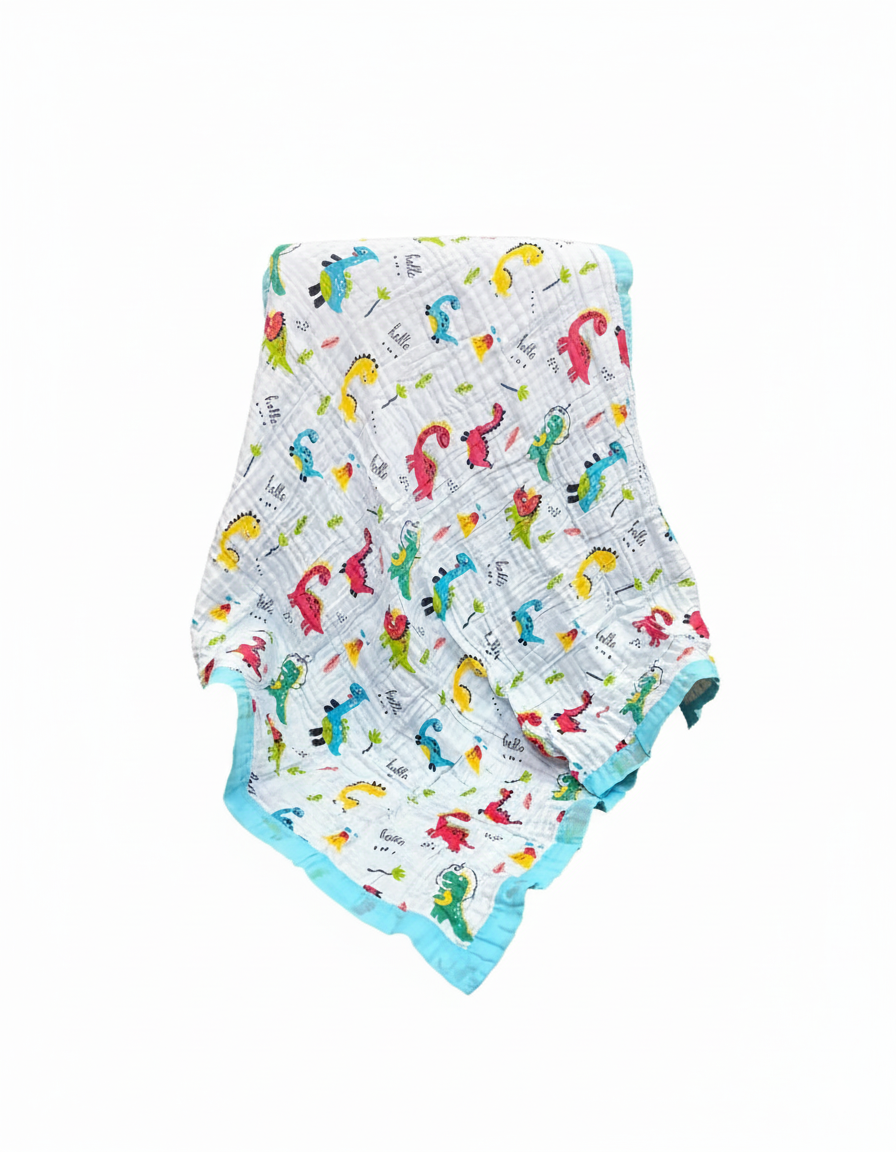 Soft Breathable Muslin Blanket for Newborns and Toddlers – Blue
