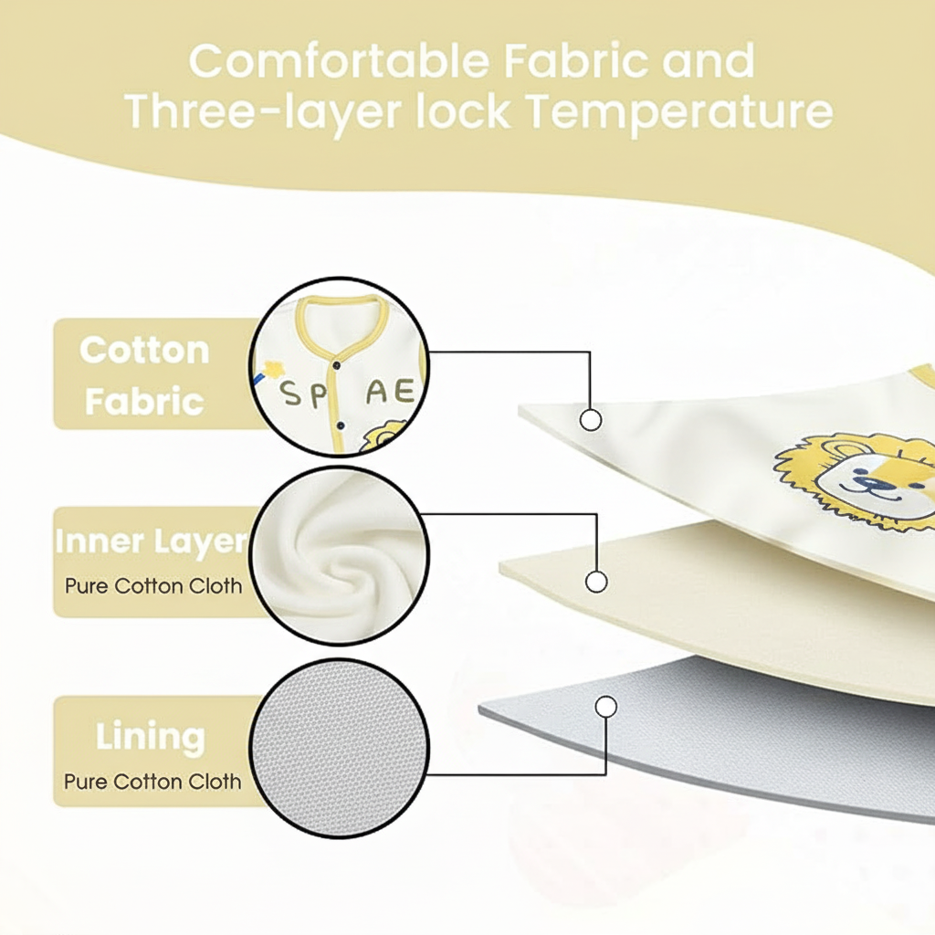Soft & Breathable Cotton Baby Clothes – Yellow Winter Set for Newborns
