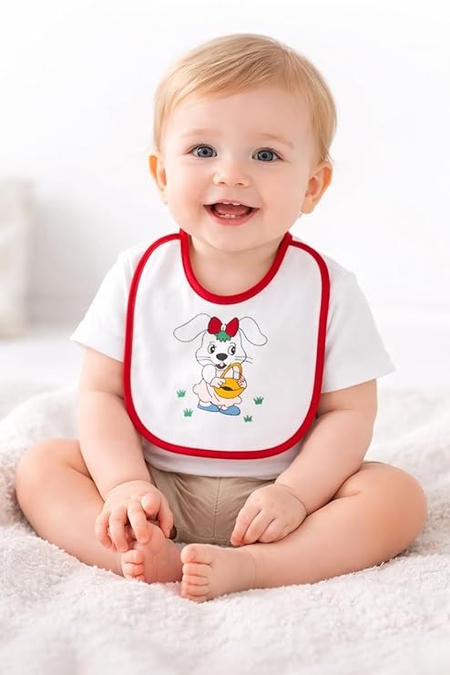 7 Pcs Baby Bib Set 0-24 Months | Soft Cotton Feeding Bibs Waterproof