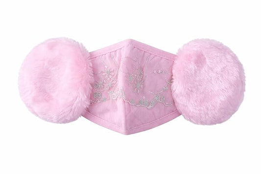 Girls Winter Face Mask with Earmuffs | Plush Warm Windproof Mask