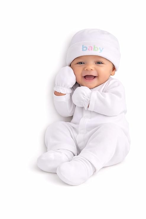 Baby Cap Mittens Socks Set 0-3 Months | Soft Cotton Newborn Essentials