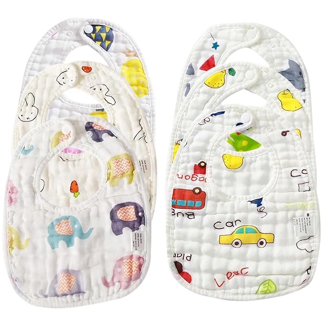 6-Layer Organic Muslin Baby Bib – Soft & Breathable Newborn Drool Bib
