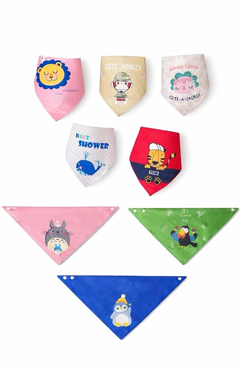 Pack of 3 Baby Bibs Cotton Bandana Bib | Soft Reusable Drool Bib for Newborn