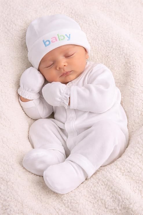 Baby Cap Mittens Socks Set 0-3 Months | Soft Cotton Newborn Essentials