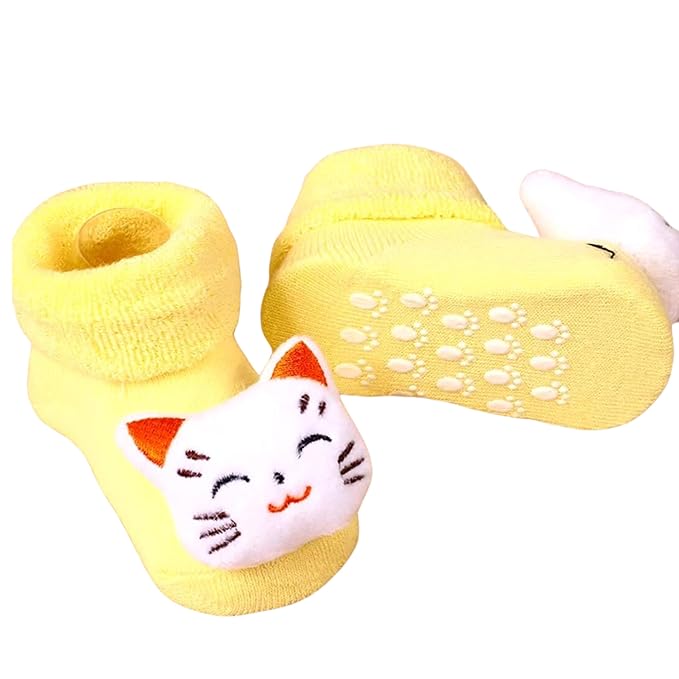 Baby Socks Set for Newborns (0–6 Months) | Soft Cotton Anti-Slip Infant Socks | Breathable & Comfortable | Multicolor | Pack of 3/6