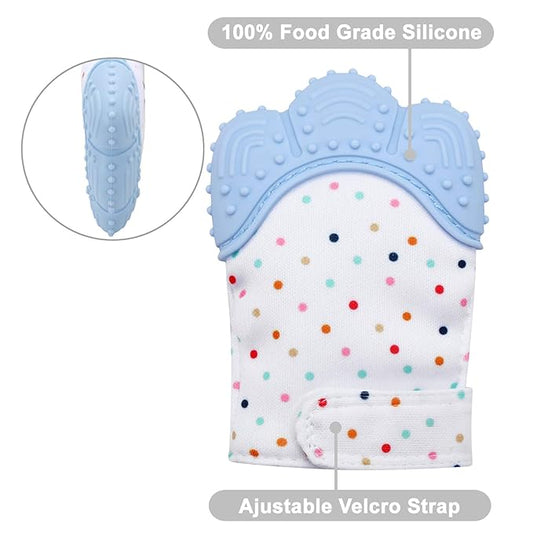 Silicone Teething Mitten (3–12M) – BPA-Free Anti-Drop Baby Teether