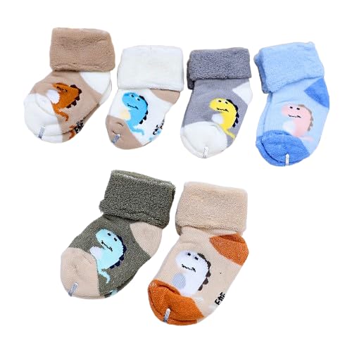 Set of baby socks with animal designs on a white background