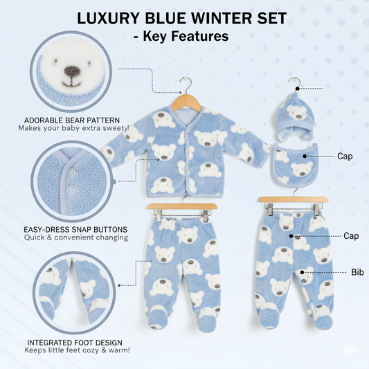 Matching Blue Baby Bib – WooAttire 5-Piece Winter Collection