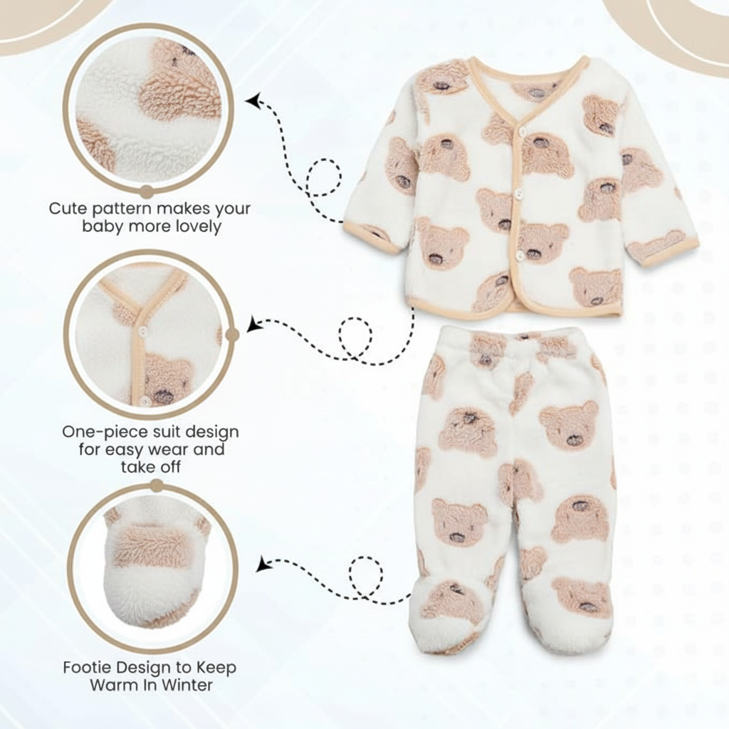 Complete 5-Piece Infant Clothing Set – Warm Winter Outfit for Babies