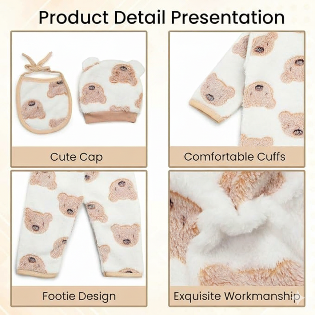 Adorable Baby Winter Cap and Bib – WooAttire Newborn Clothing Collection