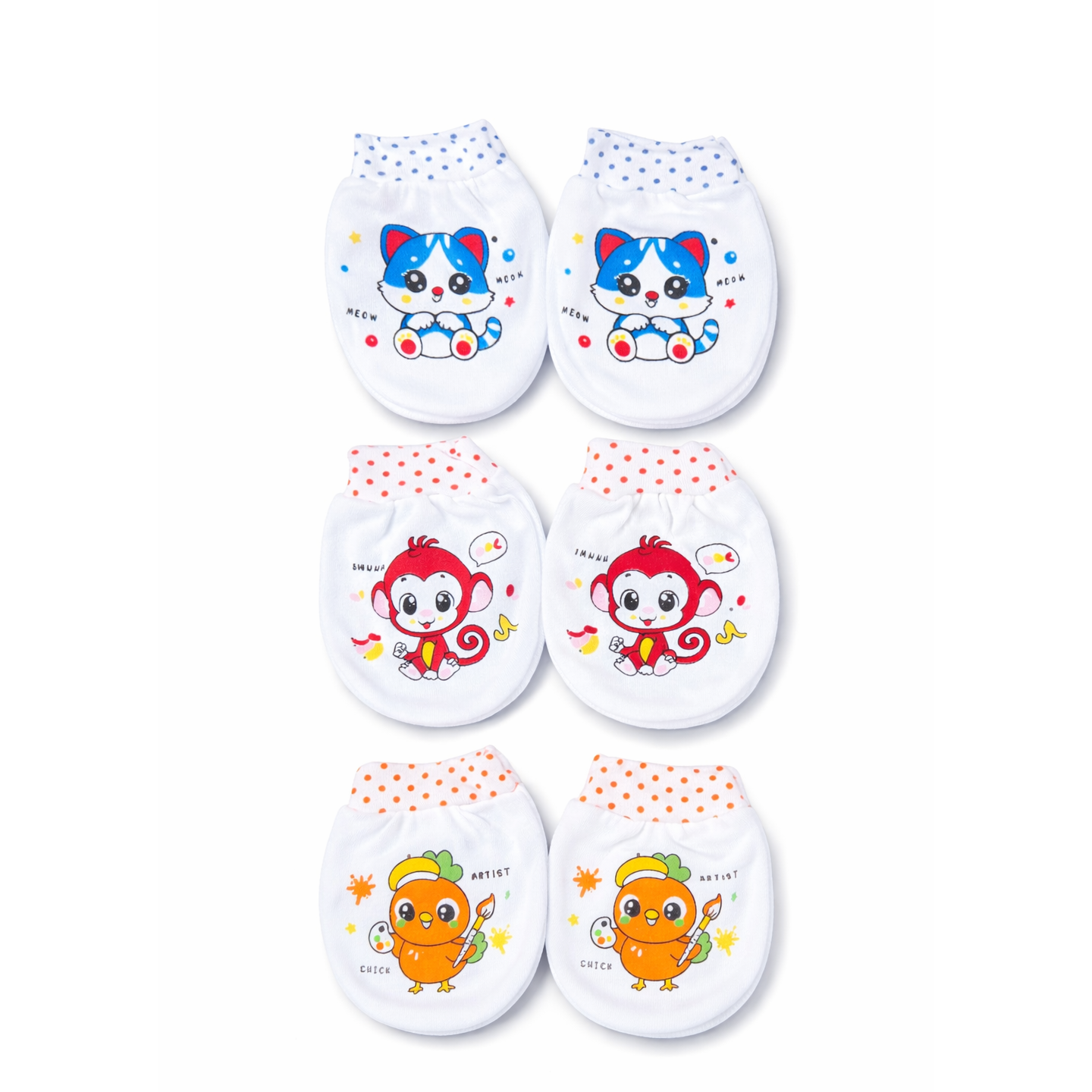 Four cartoon character stickers on a white background