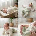 WooAttire baby green polyfill romper – full sleeve winter jumpsuit