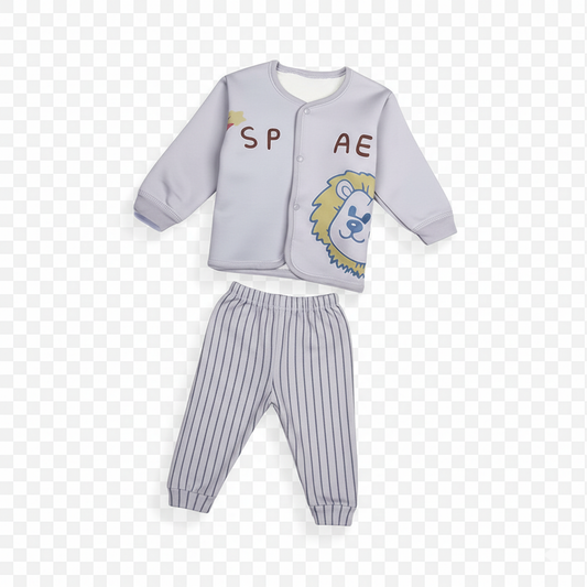 Warm and cozy newborn baby dress set with adorable print