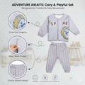 Cute newborn baby winter dress with elastic waist pant and top