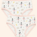 Pair of underwear with ballerina print on a white background