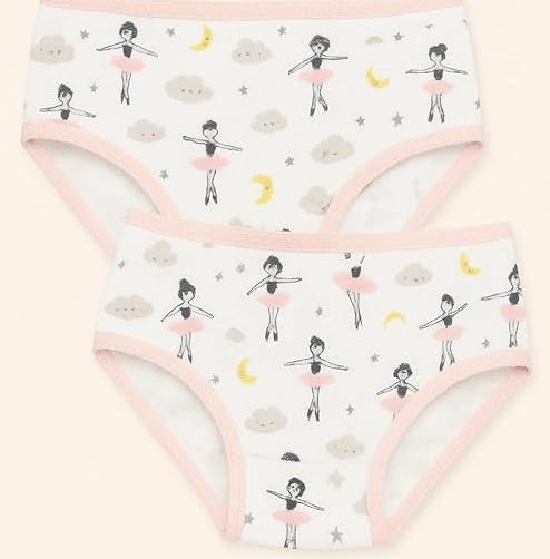 Pair of underwear with ballerina print on a white background