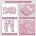 Cozy Newborn Baby Winter Outfit in Soft Fur Fabric – WooAttire 0–1 Month Set