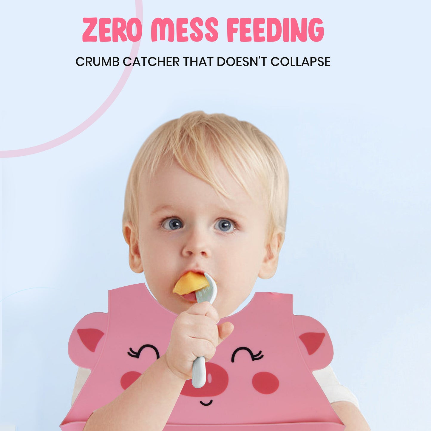 Foldable Soft Silicone Bib – WooAttire Baby Feeding Bib