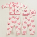 Baby Winter Dress Set in White with Shirt, Pyjamas, Bib & Beanie Cap – WooAttire