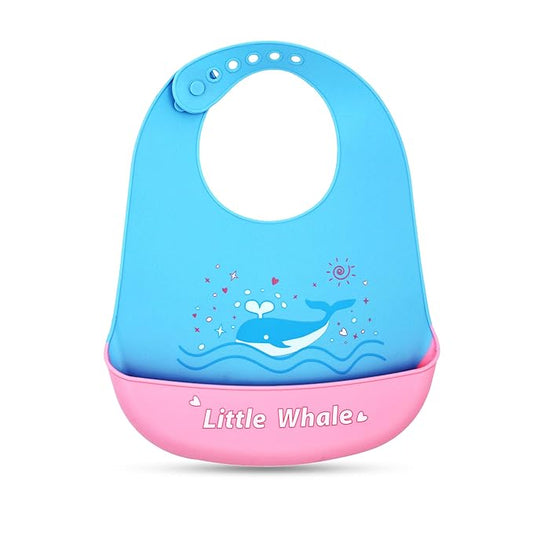 WooAttire Aqua Blue Silicone Baby Bib – Waterproof & Soft