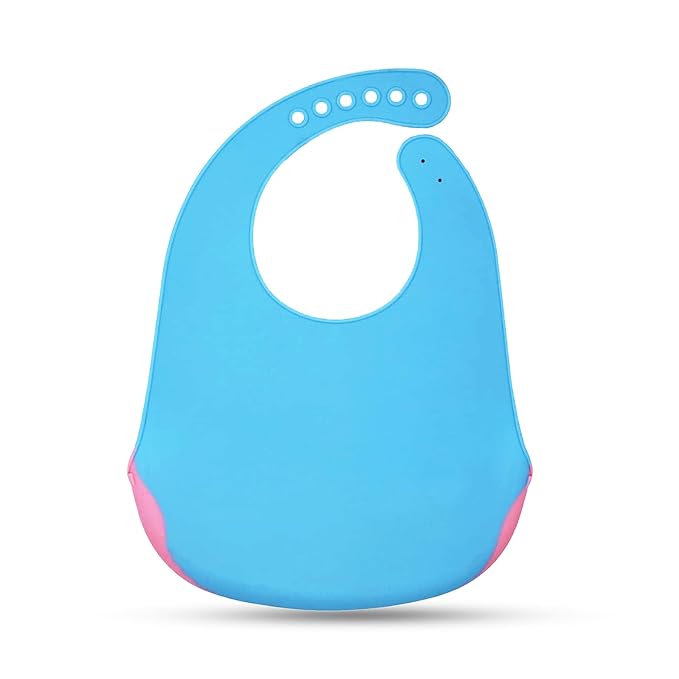 Aqua Blue BPA-Free Baby Bib – Adjustable & Reusable