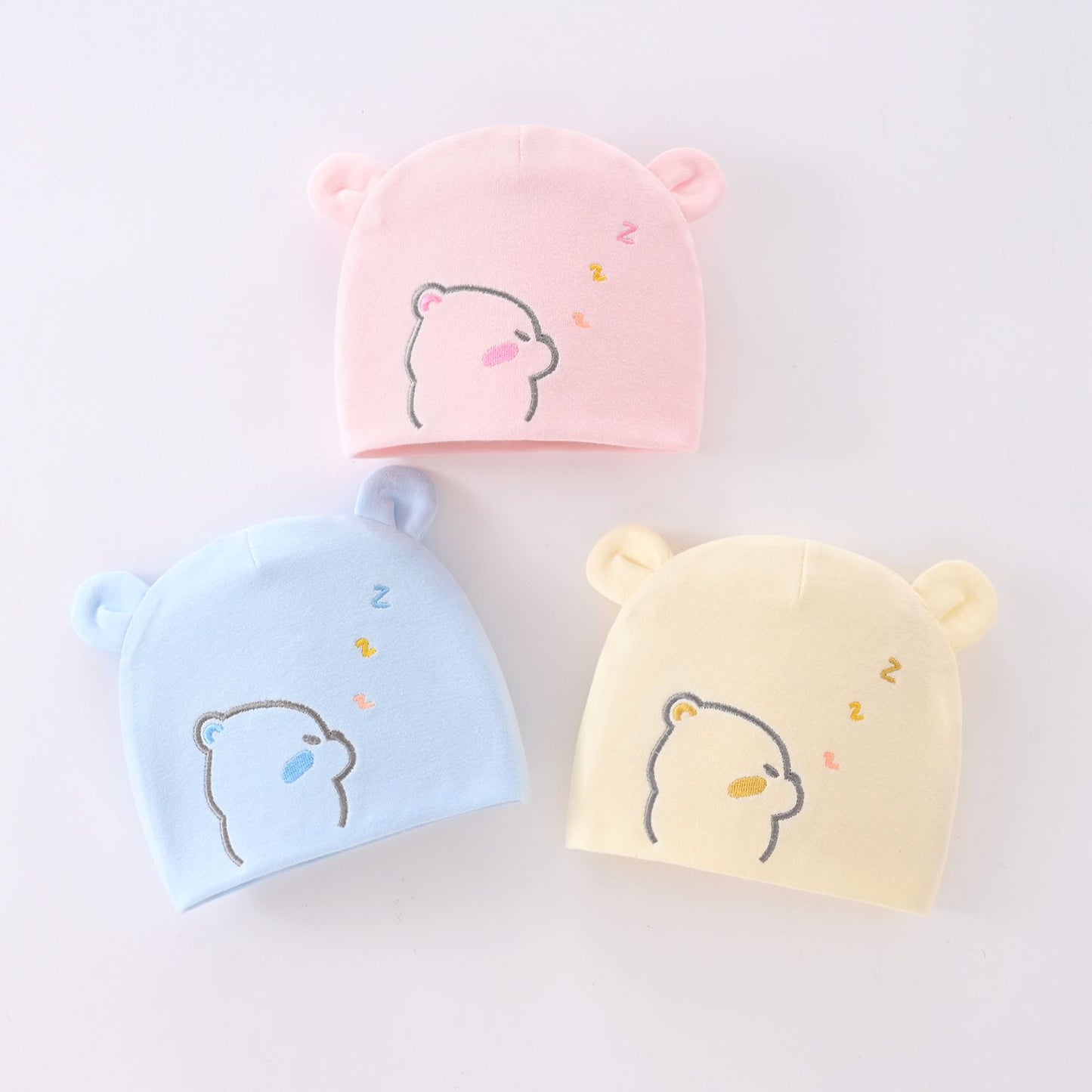 Cute Cartoon Baby Cap for Newborn Baby Boys & Girls | Soft Cotton Infant Beanie Hat Pack of 3