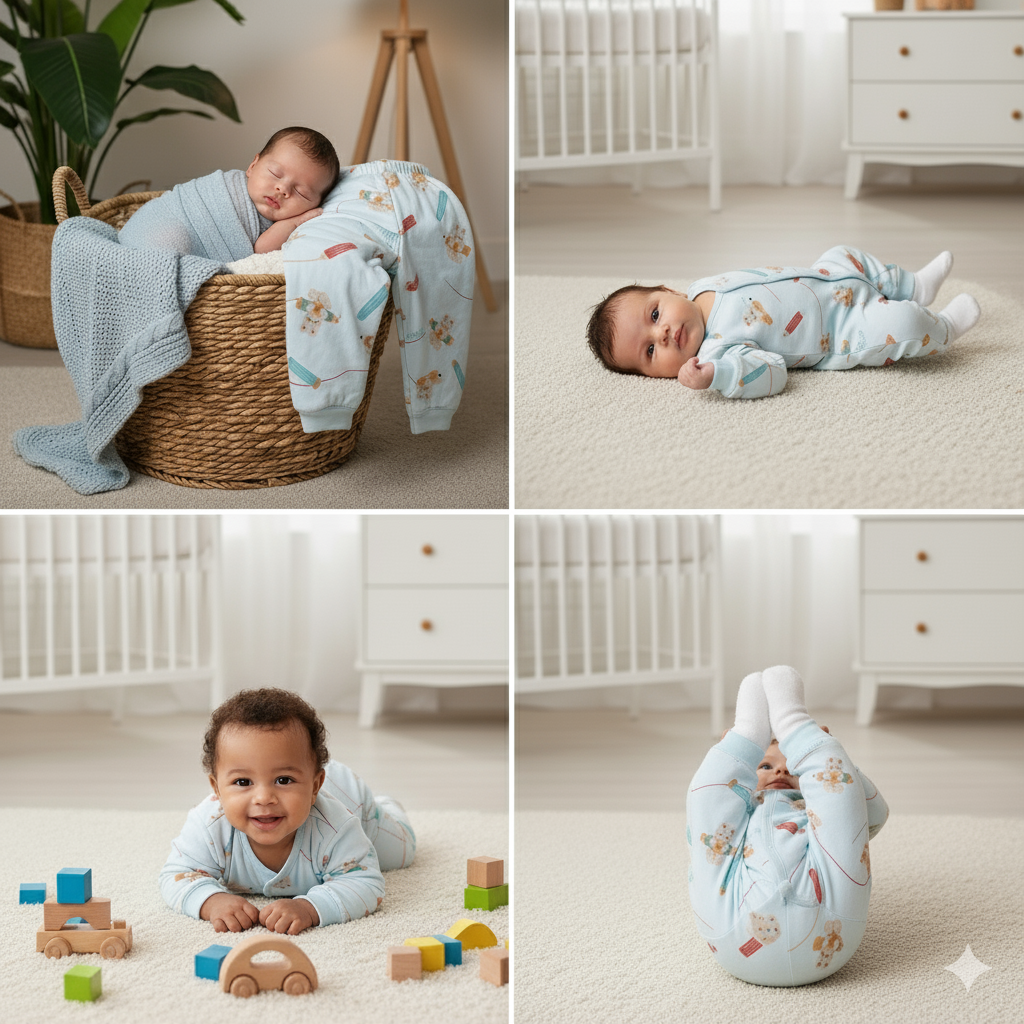 WooAttire Blue Cotton Padded 2-Piece Winter Set for Babies – Full Outfit