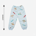 Comfortable Blue Cotton Night Dress for Babies with Elastic Waistband