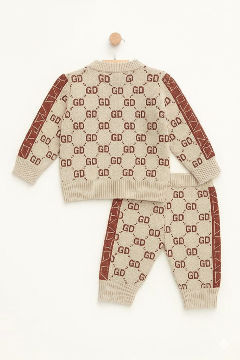 Unisex Woollen Outfit for Infants – WooAttire Brown Set