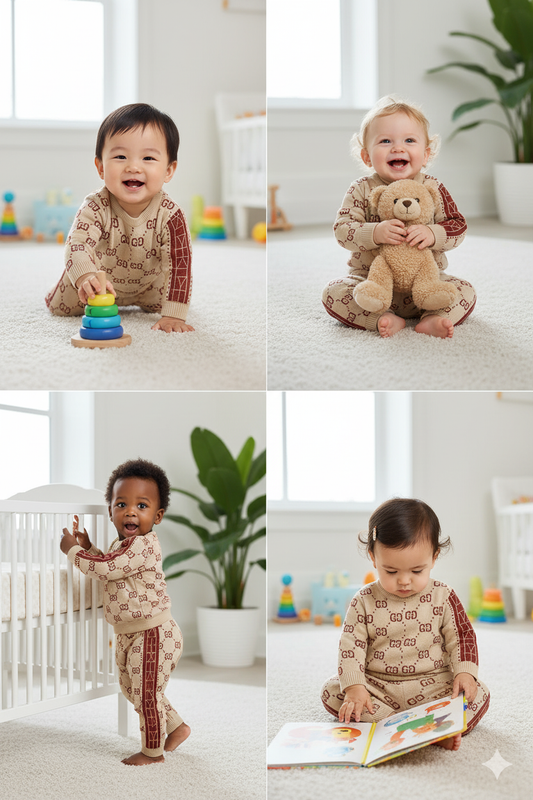Soft Knitted Brown Baby Winter Set – Sweater and Pants