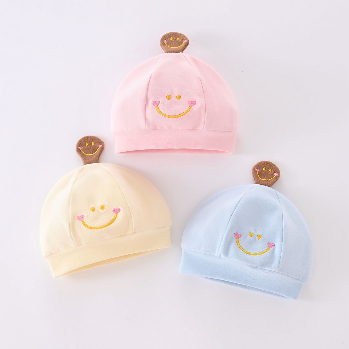 Cute Cartoon Baby Cap for Newborn Baby Boys & Girls | Soft Cotton Infant Beanie Hat Pack of 3
