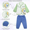 Soft Cotton Padded Green Baby Top with Cartoon Lion Design – WooAttire