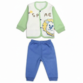Stylish Infant Winter Wear – WooAttire Green 2-Piece Set with Blue Pant