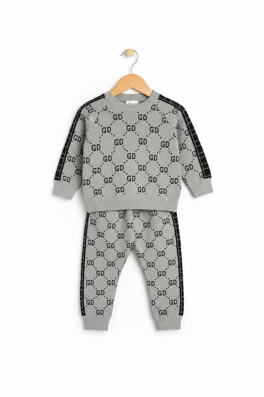 Unisex Woollen Outfit for Infants – WooAttire Grey Set