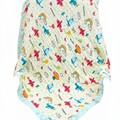 WooAttire Lemon Print Muslin Baby Blanket with Light Green Border