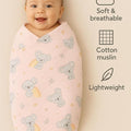 Breathable muslin swaddle blanket for newborns and toddlers