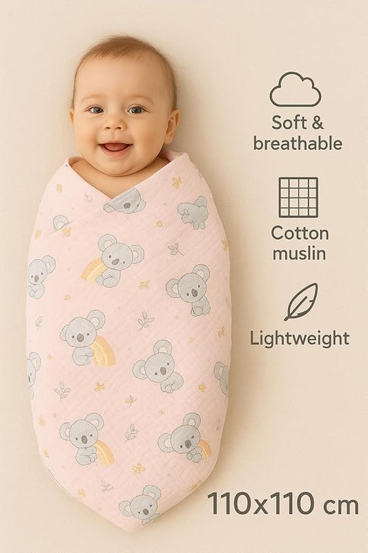 Breathable muslin swaddle blanket for newborns and toddlers