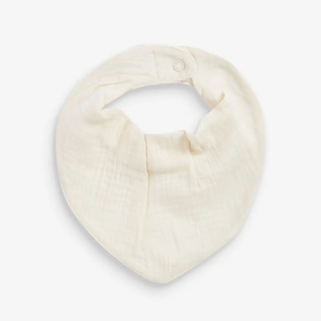 Cream Muslin Baby Dribble Bibs Pack of 3 | Soft Cotton Feeding Bib for Newborn & Infants