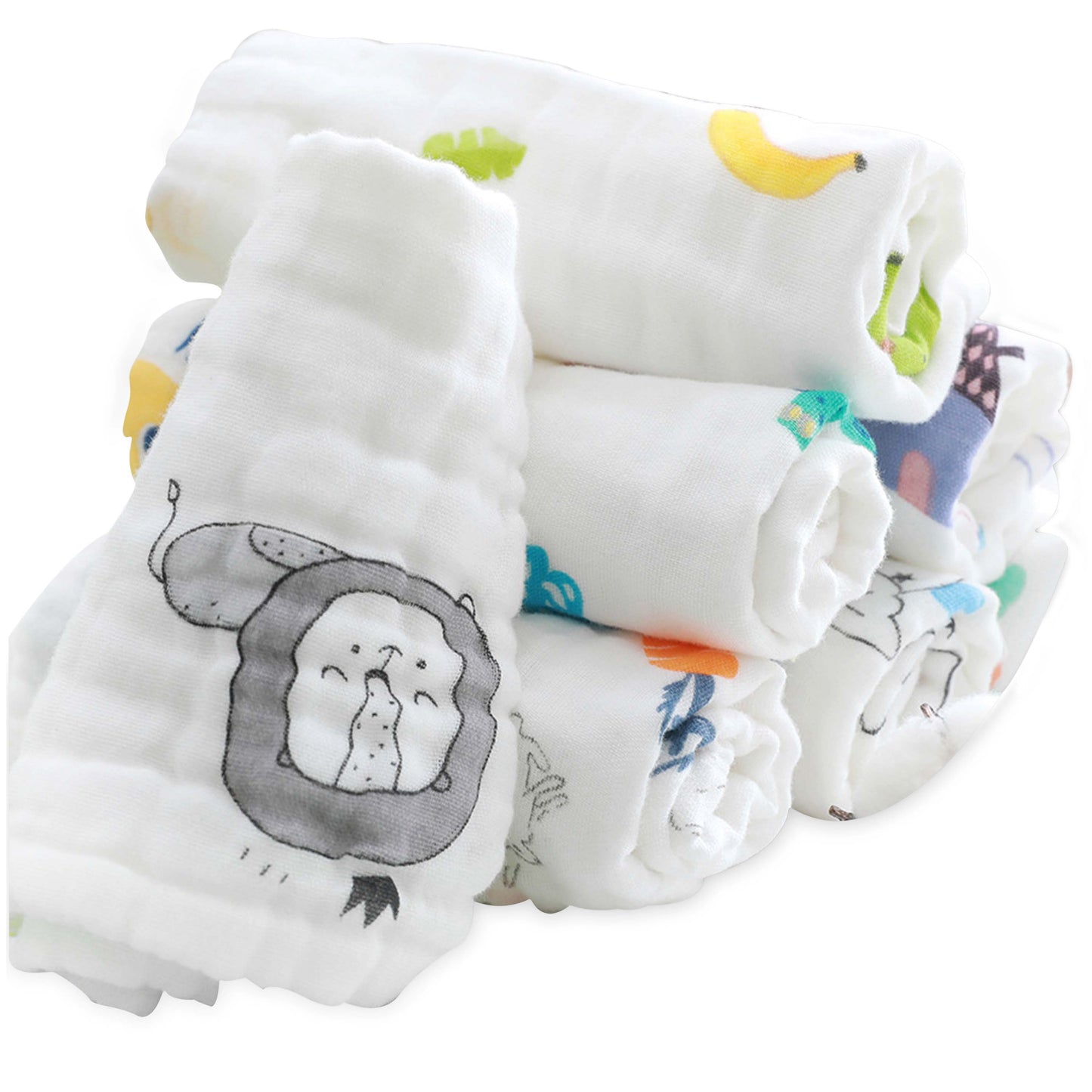 Multi-Purpose Muslin Cotton Wash Cloths – Baby Hair Towel, Burp Cloth & More