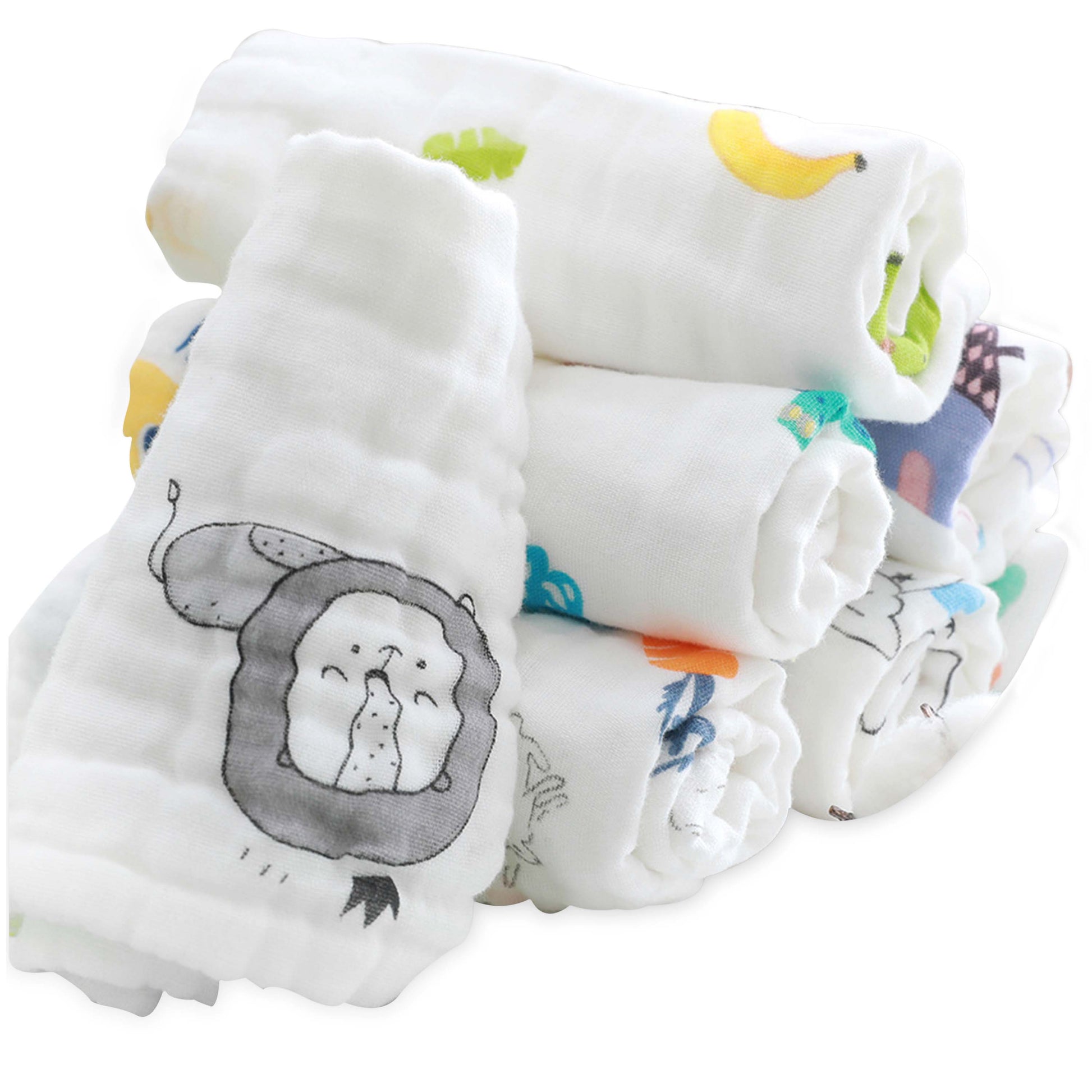 Multi-Purpose Muslin Cotton Wash Cloths – Baby Hair Towel, Burp Cloth & More