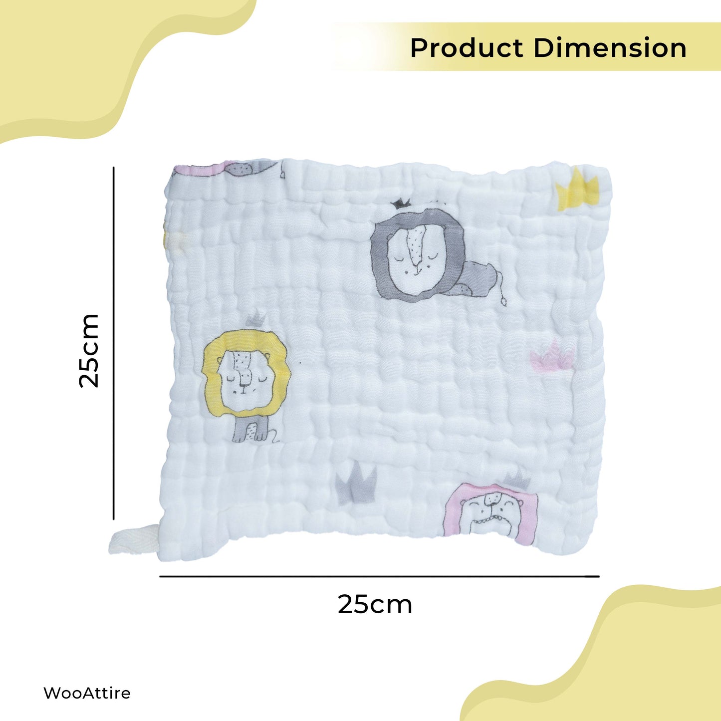 WooAttire Muslin Cotton Baby Face Towels – Perfect for Bath, Mealtime & Clean-Ups