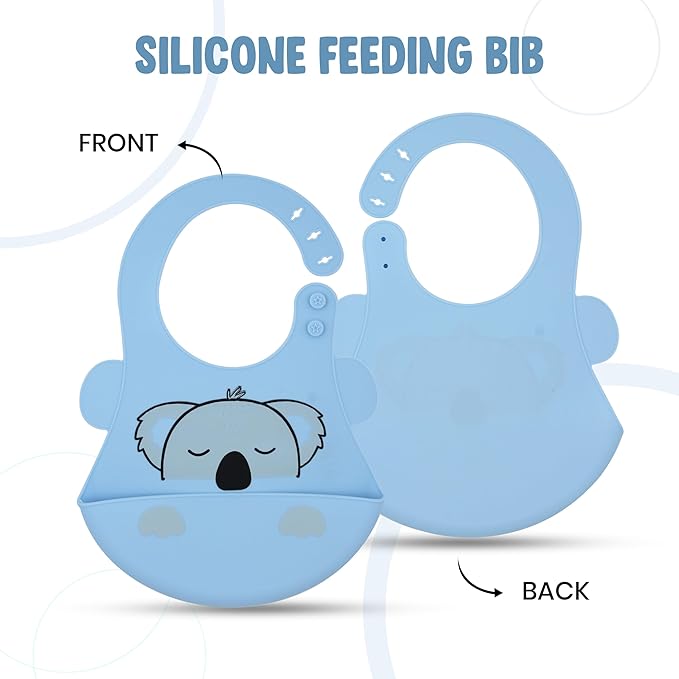 Waterproof Feeding Bib for Babies – WooAttire Pastel Blue