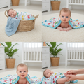 6-Layer Cotton Muslin Baby Blanket 110x110 cm – Powder Blue