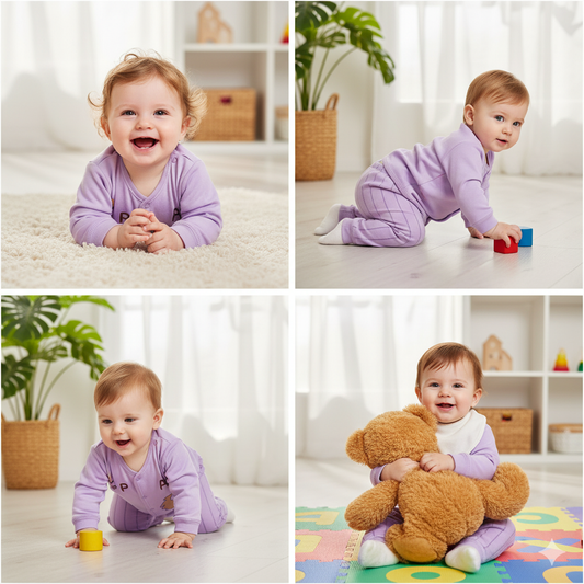 WooAttire Purple Newborn Baby Fleece 2-Piece Winter Set – 0–3 Months