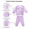 Infant 2-Piece Winter Dress with Full Sleeves – Purple Set
