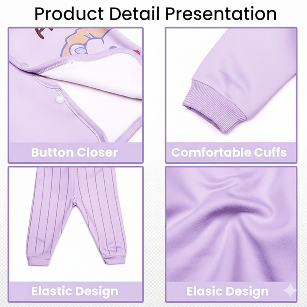Warm & Soft Purple Baby Winter Clothing for Newborns