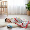6-Layer Cotton Muslin Baby Blanket 110x110 cm – Sky Blue